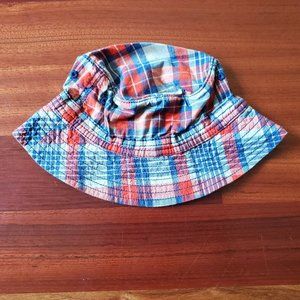 Baby Gap Red/Blue Plaid Beach Hat 12-18 Months